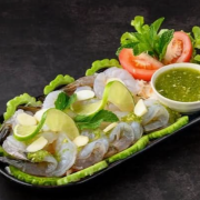 Raw Prawns with Spicy Thai Herb Sauce