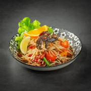 Spicy Papaya Salad with Carb and Fermented Fish Sauce
